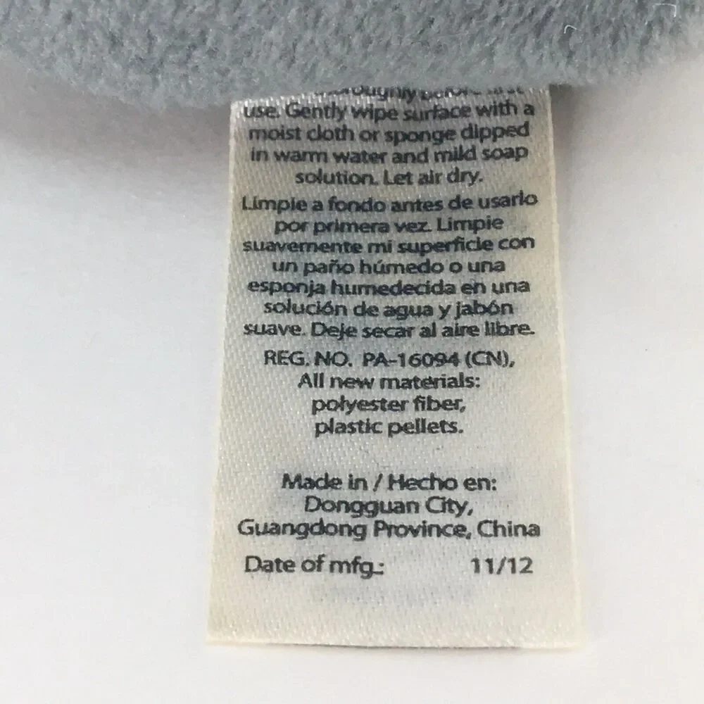 Carters Just One You Plush Gray Bulldog‎ Puppy Dog Baby Toy Orange Collar 2012